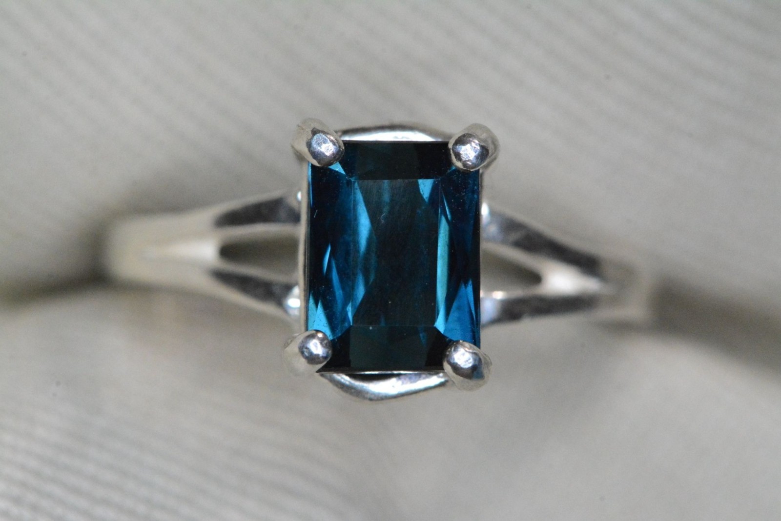 Certified Indicolite Tourmaline Ring 1.61 Carat Sterling Silver Jewelry IN25