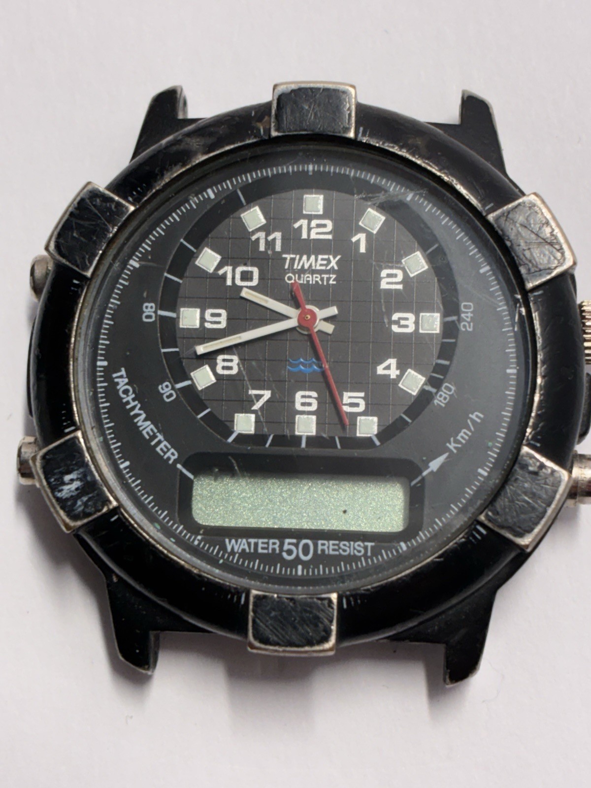 Timex RARE Black Project Analog Digital Watch L Cell Diver 42mm Needs Battery