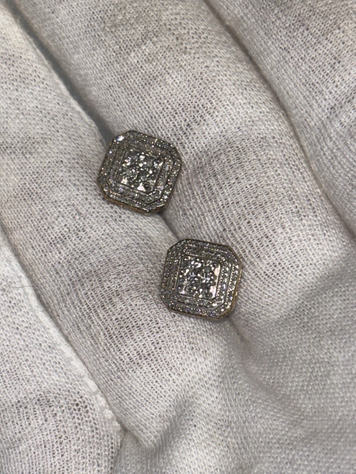 0.50CT Natural Diamond 24K Gold Plated 925 Sterling Silver Stud Earrings 10mm