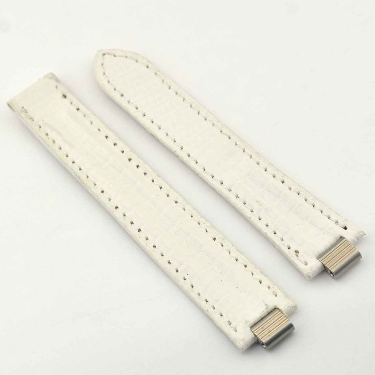 Cartier Paris White Leather Watch Strap 7mm End Link 82mm / 76mm Genuine