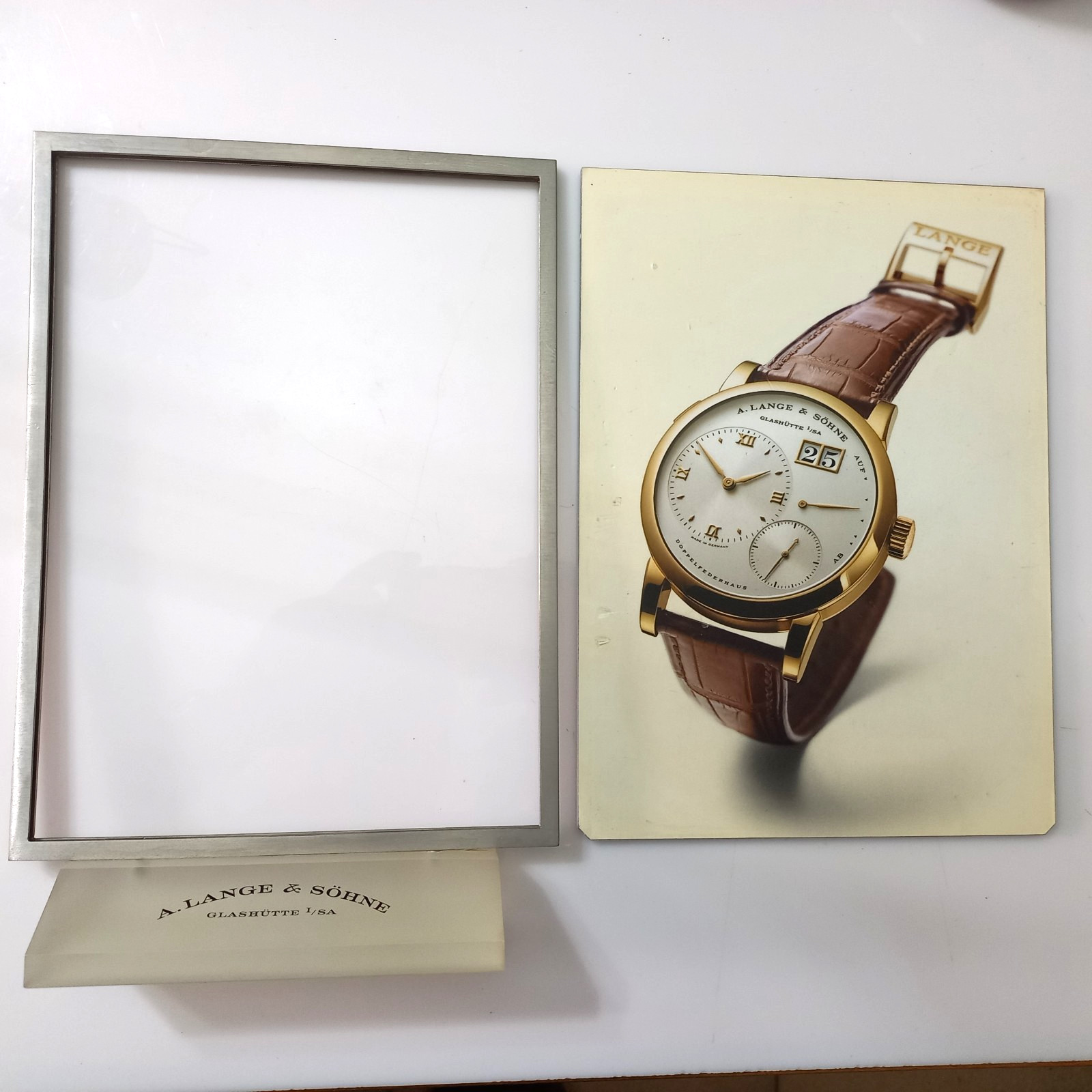 A. LANGE & SOHNE LANGE 1 YELLOW GOLD MODEL 101.032 STAND DISPLAY ADVERTISING