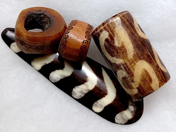 Pendants, Beads, Buffalo Bone, Special Lot of 4 Pcs, Rare Styles, 1 to 3 Inches