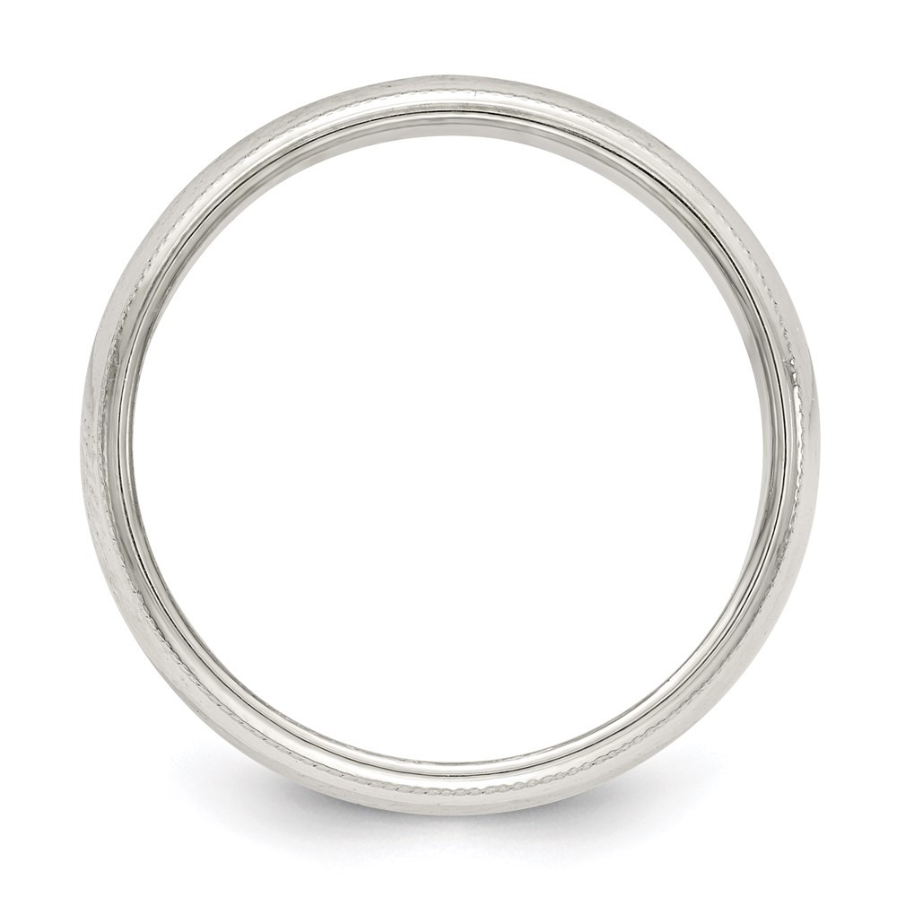 Sterling Silver 5mm Half Round Milgrain Band Ring Size 11