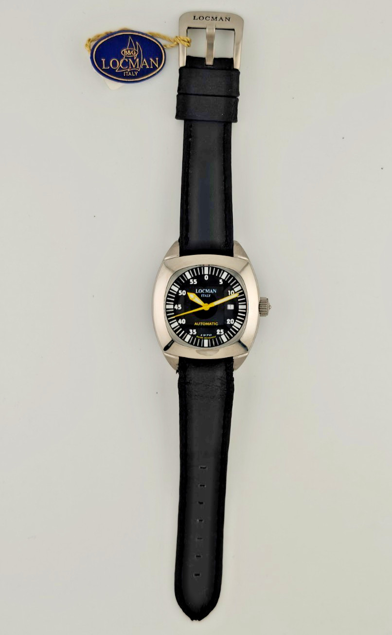 1970 Locman Automatic Swiss Movement – Condition NOS Label RARE Racing