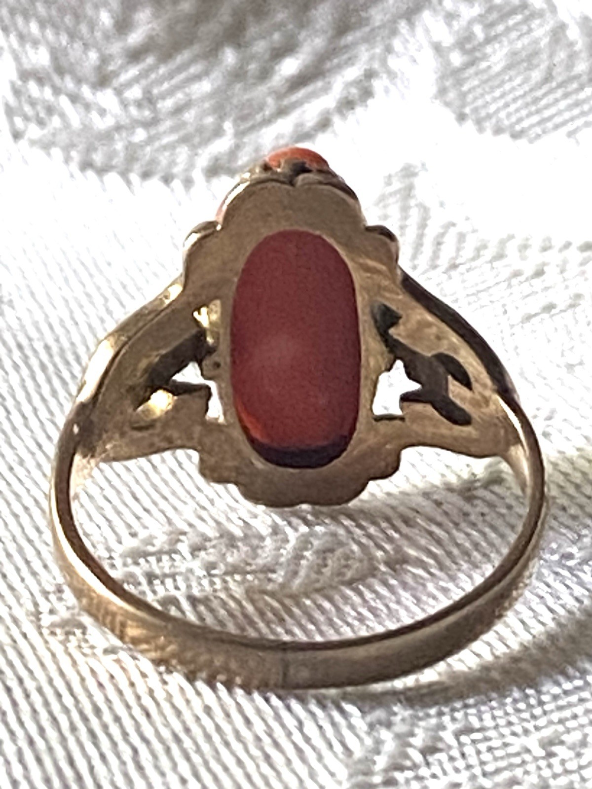 Antique Carved Coral Cameo 10k Ring 2-3 Grams