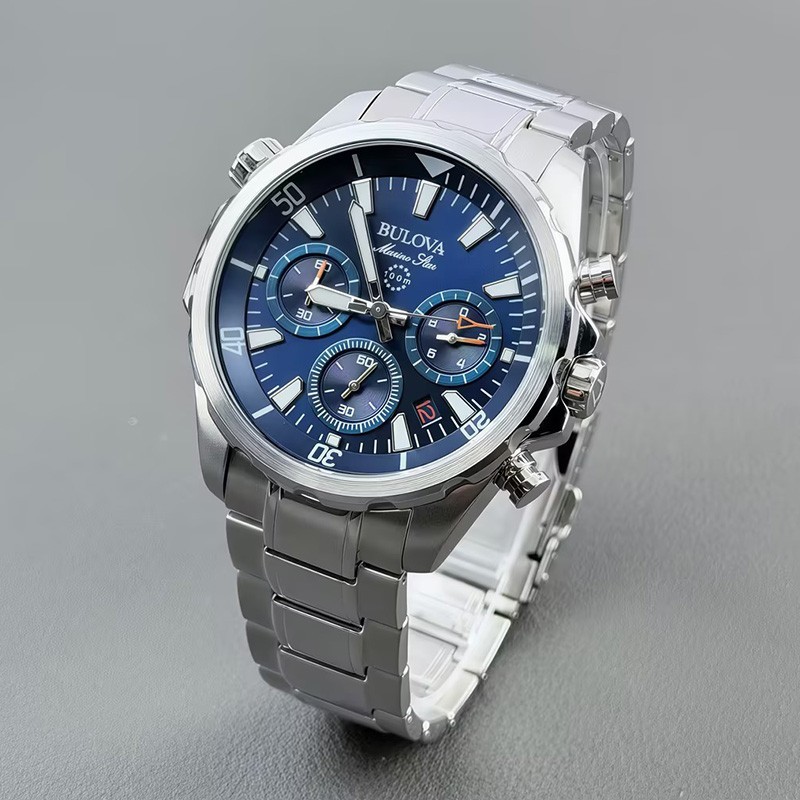 Bulova Marine Star Series B Men’s Quartz Watch Blue Dial Stainless Steel 43mm