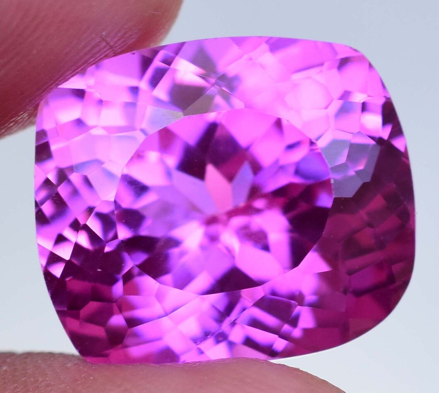 Flawless 22.65 Ct Natural Mogok Pink Ruby Cushion Cut Certified Loose Gemstone