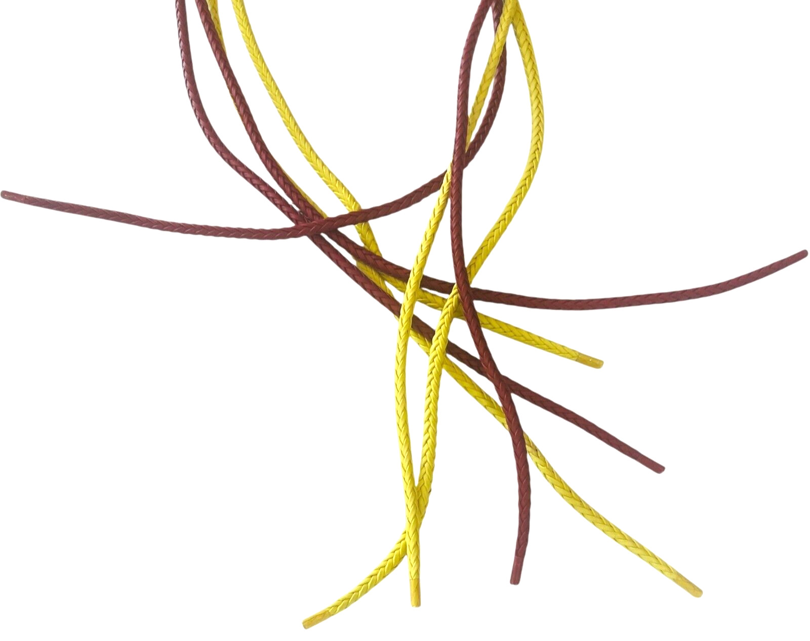 Bolo Tie Corded Strings – 2 x Maroon / 2 x Yellow – LOT of 4