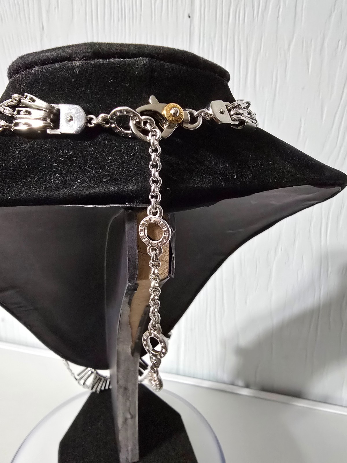 Authentic Vintage Henry Bendel NY Multi strand Layered Necklace silverTone Rare