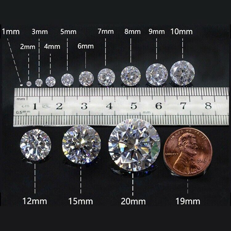 GRA Certified Loose Moissanite Gemstone 0.40 Carat D Color VVS1 4.5MM