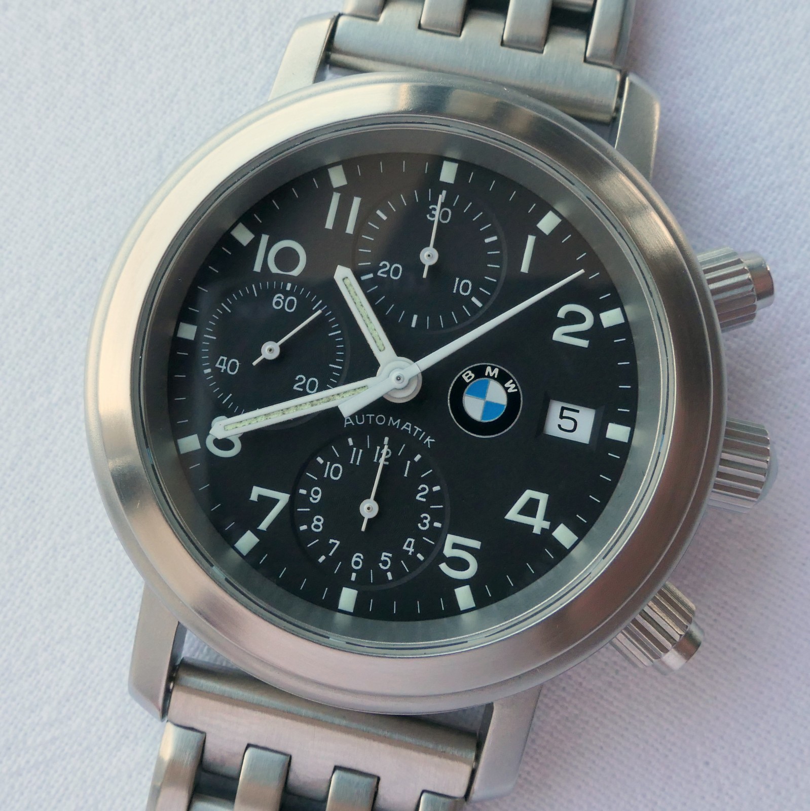BMW Classic Driver Sport Car Accessory Automatic Valjoux 7750 Chronograph Watch