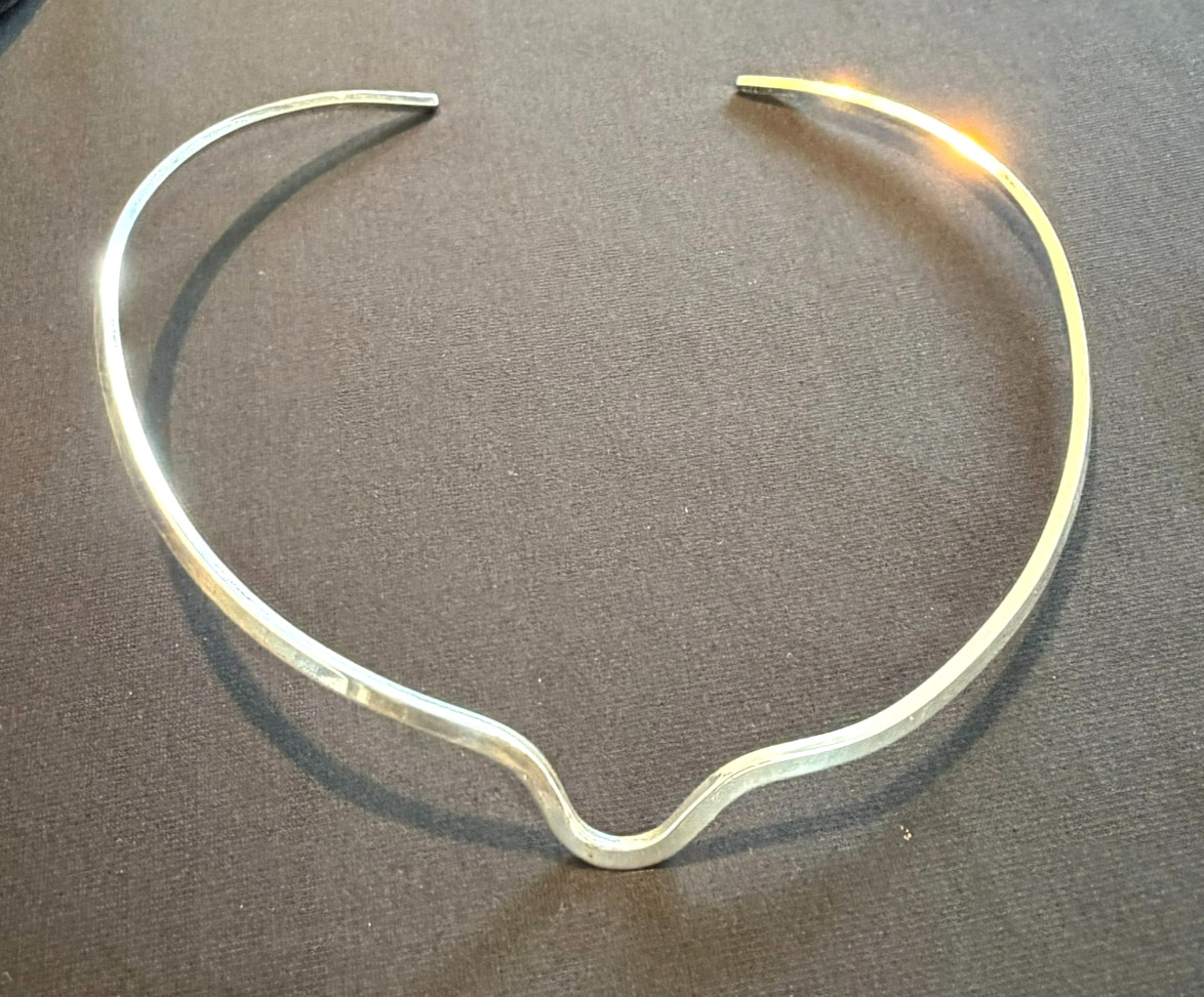 Silver 925 Choker Collar, V Shape, For Pendant