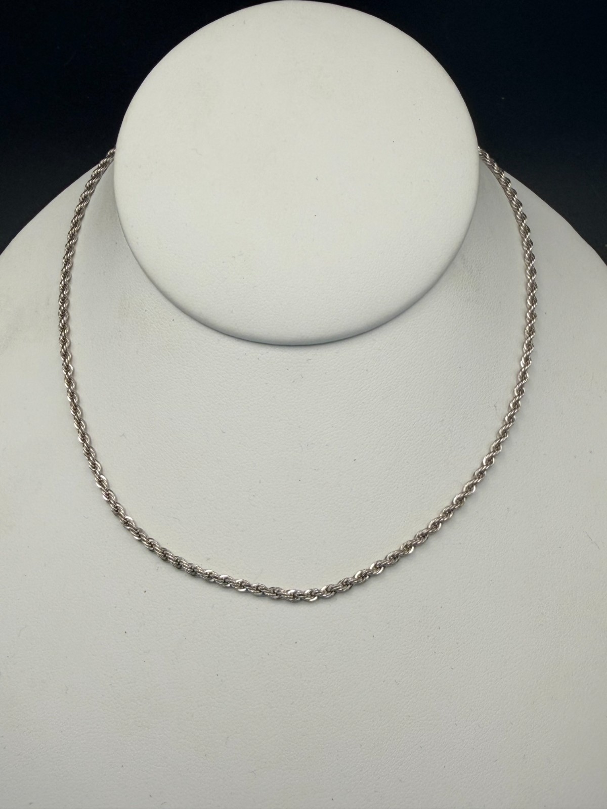 Vintage 925 Sterling Silver Diamond‑Cut Rope Chain • 22″ • 2.23 mm • 10.8 g
