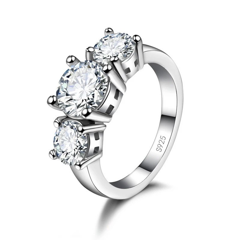 Women’s Stainless Steel Round Ring Size 5-10 Engagement Ring Band Wedding