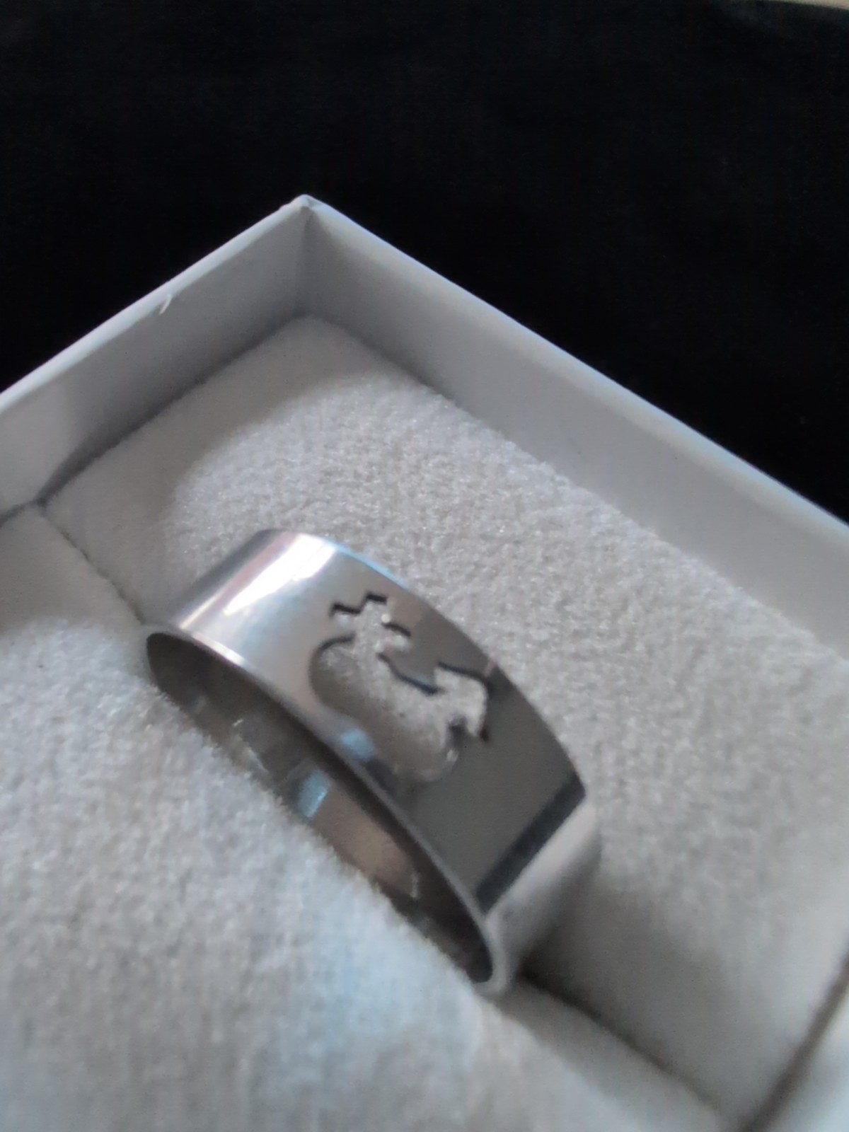 Stainless Size 12 Male And Female Handcrafted Custom Hand Lasered Band Ring