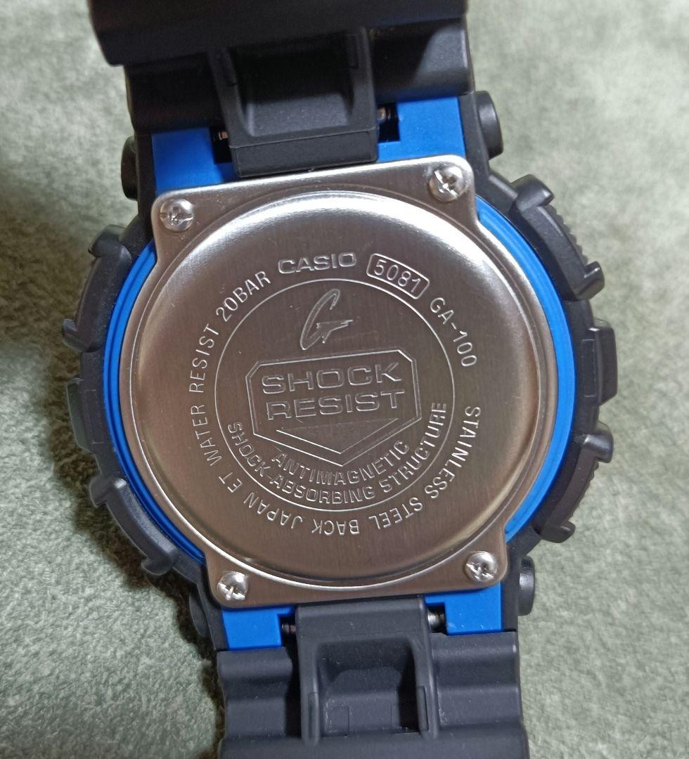CASIO G SHOCK GA 100CB Matte Black x Blue