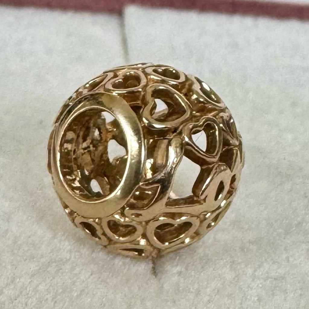 100% Authentic Pandora 14K Solid Gold Glowing with Love Heart Charm