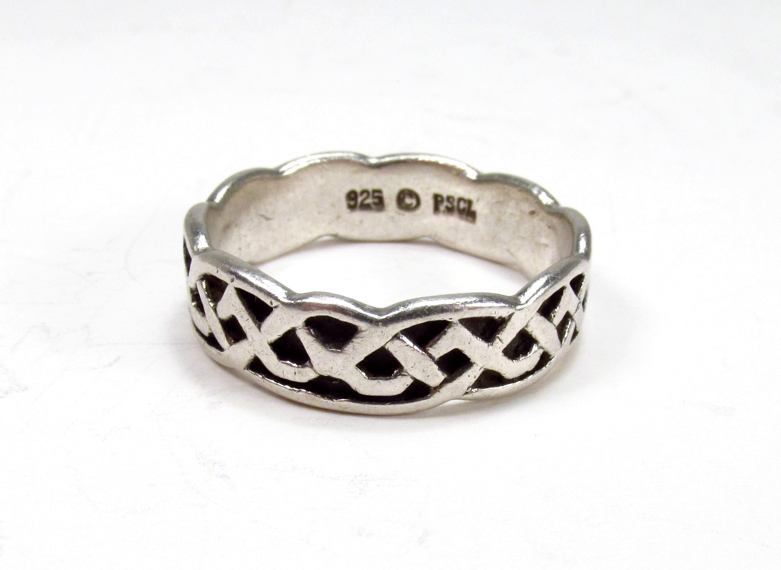 PreOwned Peter Stone PSCL Sterling Silver Celtic Knot Infinity Band Ring S 10.75