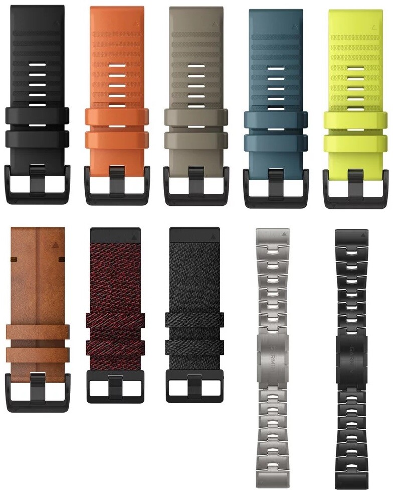 Garmin Quickfit 26 Watch Band Silicone, Nylon, Leather, Titanium all colors