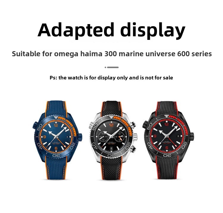 High Quality Nylon Rubber Watch Band Strap for Omega New Seamaster 300 20/22mm