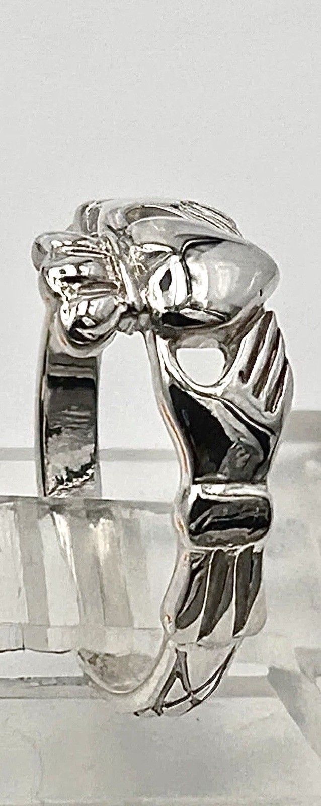 Sterling Silver 925 Irish Claddagh Ring Celtic Weave Braided Band JMH Dublin
