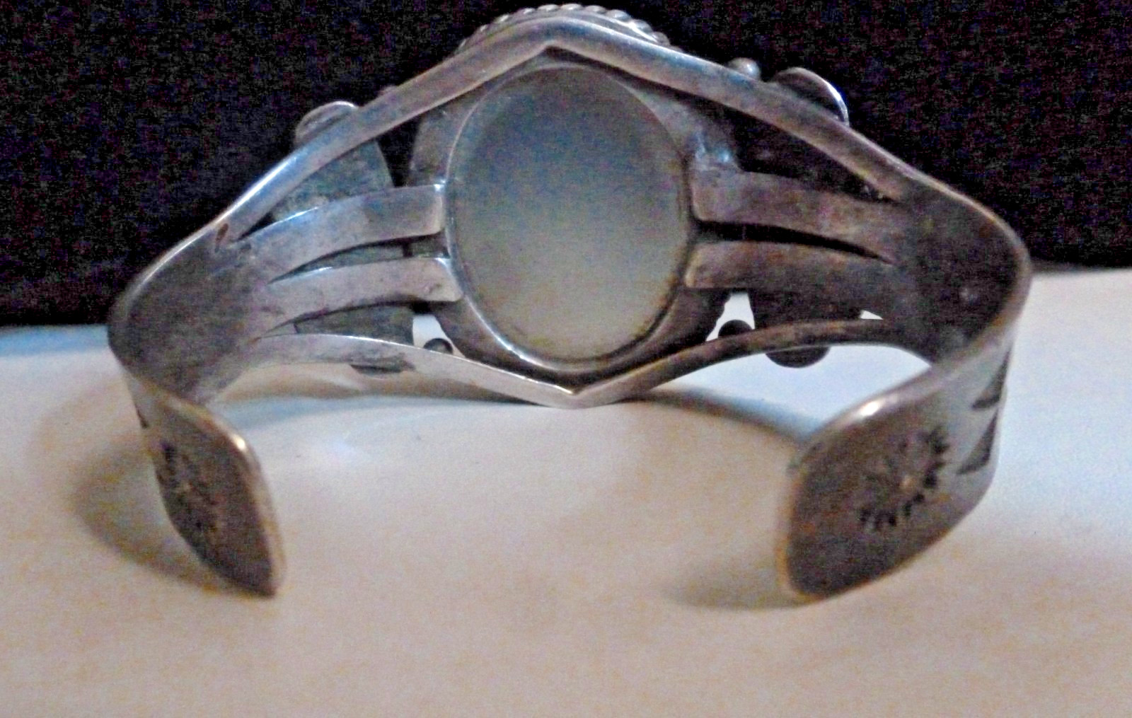 Sterling Navajo Fred Harvey Era Cuff Bracelet Agate Thunderbirds Bracelet