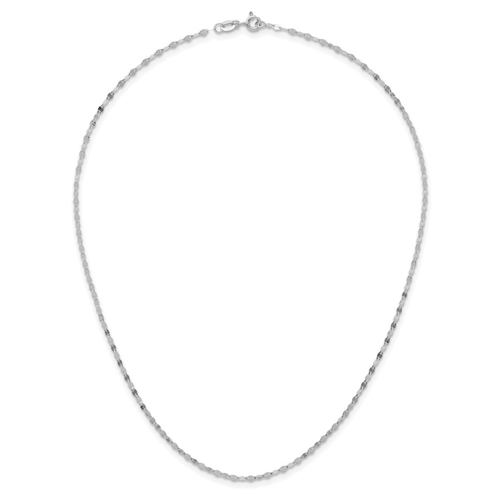 14K White Gold Rhodium-plated Polished 2.0mm Fancy Link Chain Necklace 16″