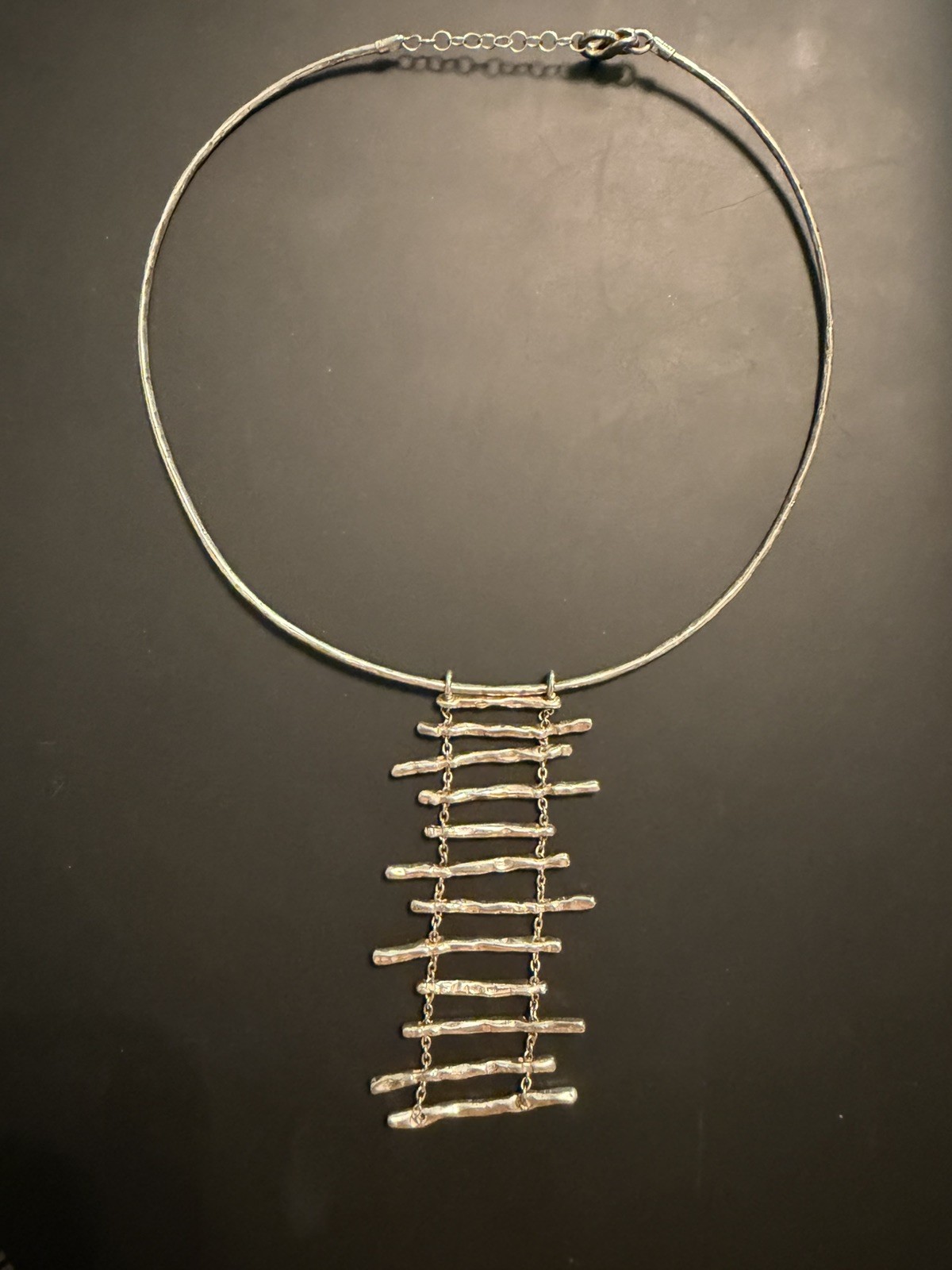 ATHENA Modernist Sterling Silver Necklace marked 925 Made In ITALY