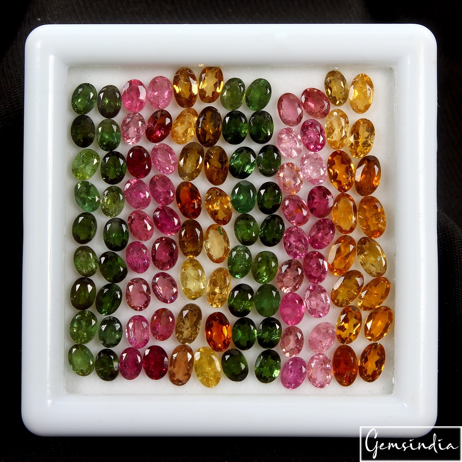 VVS 94 Pcs Natural Tourmaline 4-5mm Oval Cut Dazzling Unheated Loose Gemstones