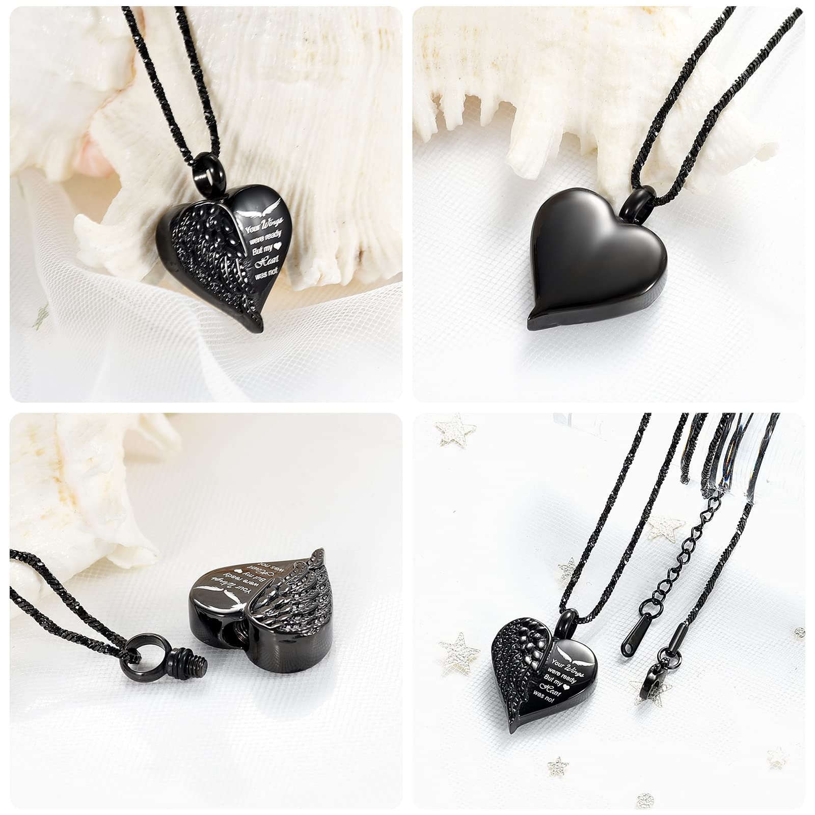 Love Heart Urn Necklace for Ashes Keepsake Memorial Cremation Jewelry Stainle…
