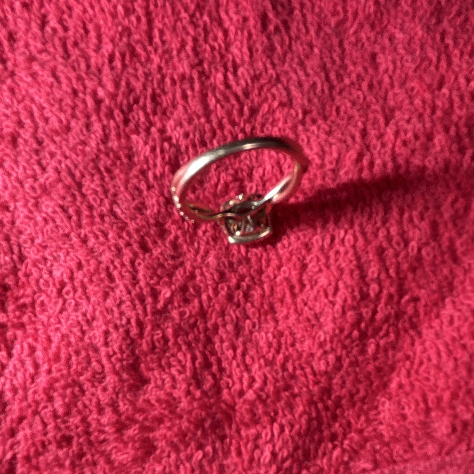 14k White Gold Cushion White/Colorless Diamond Cluster Cocktail Ring Size 7