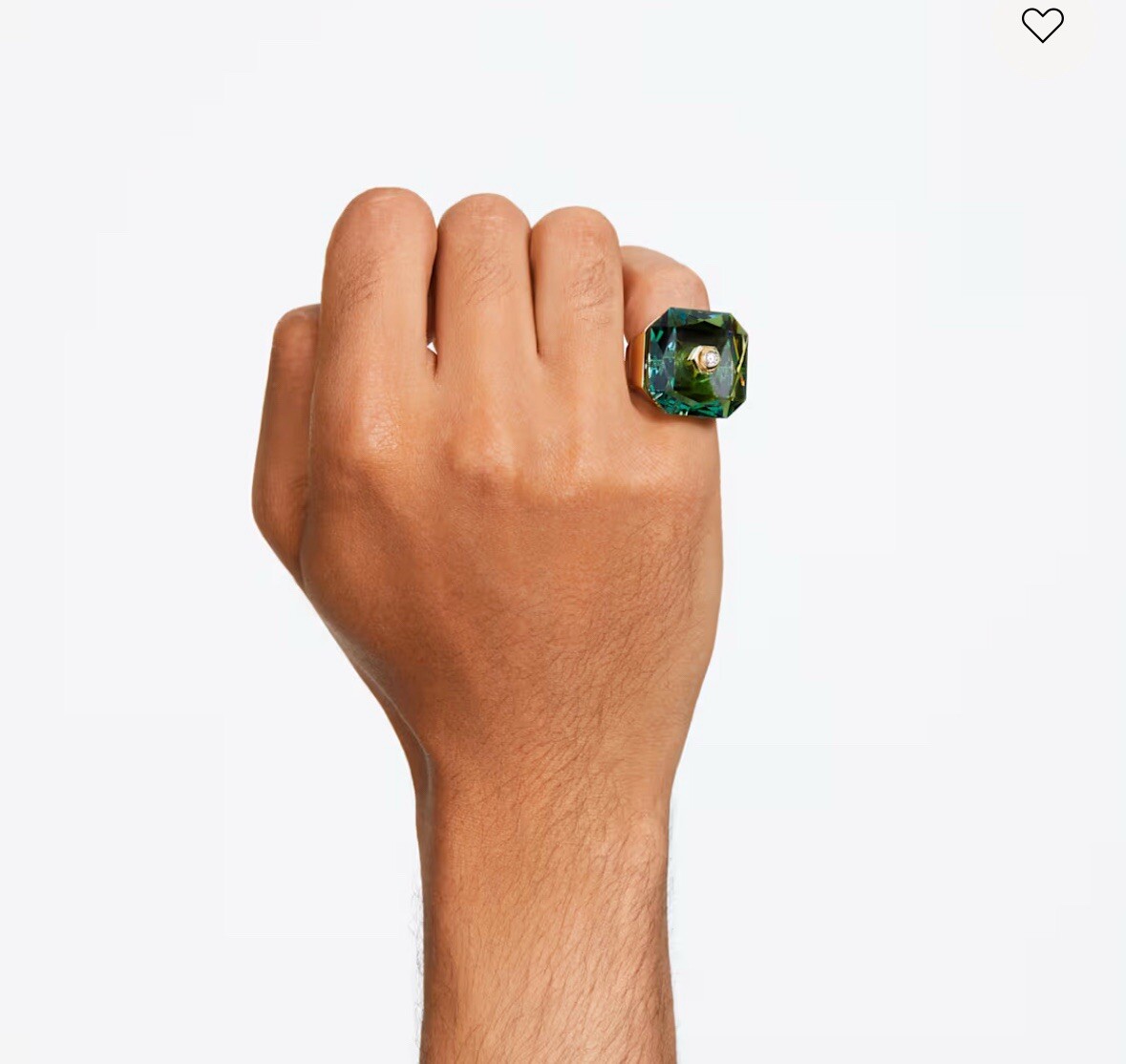 Swarovski Numina Cocktail Ring Green Octagon Crystal Gold Tone Size 9 New Box