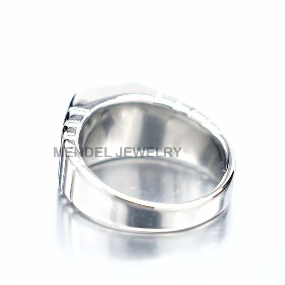 MENDEL Mens Faux Square Yellow Citrine Stone Ring Men Stainless Steel Size 7-13