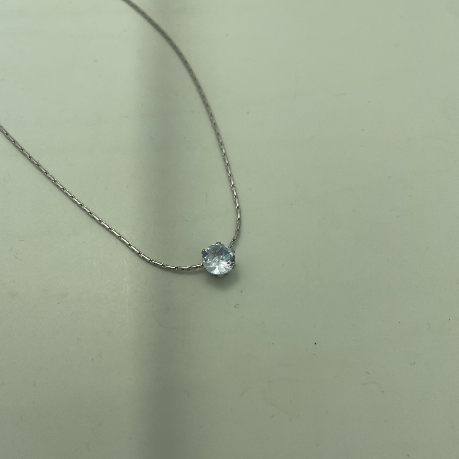 Solitaire Necklace Stainless Steel 40cm Minimalist Clavicle Dainty