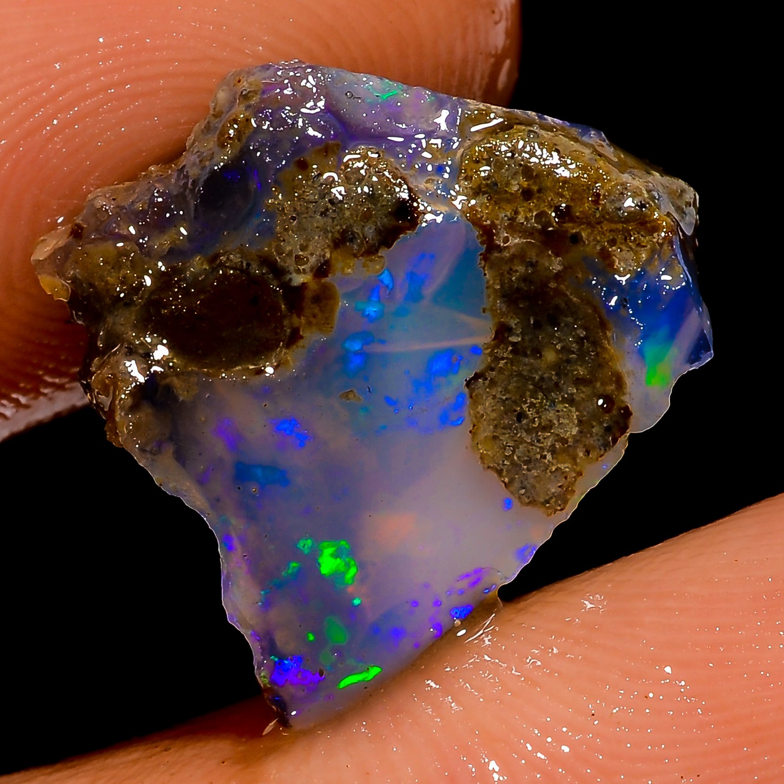 Specimen Crystal Welo Fire Natural Ethiopian Opal Rough OO 8.5 Ct. 15X12X7 mm
