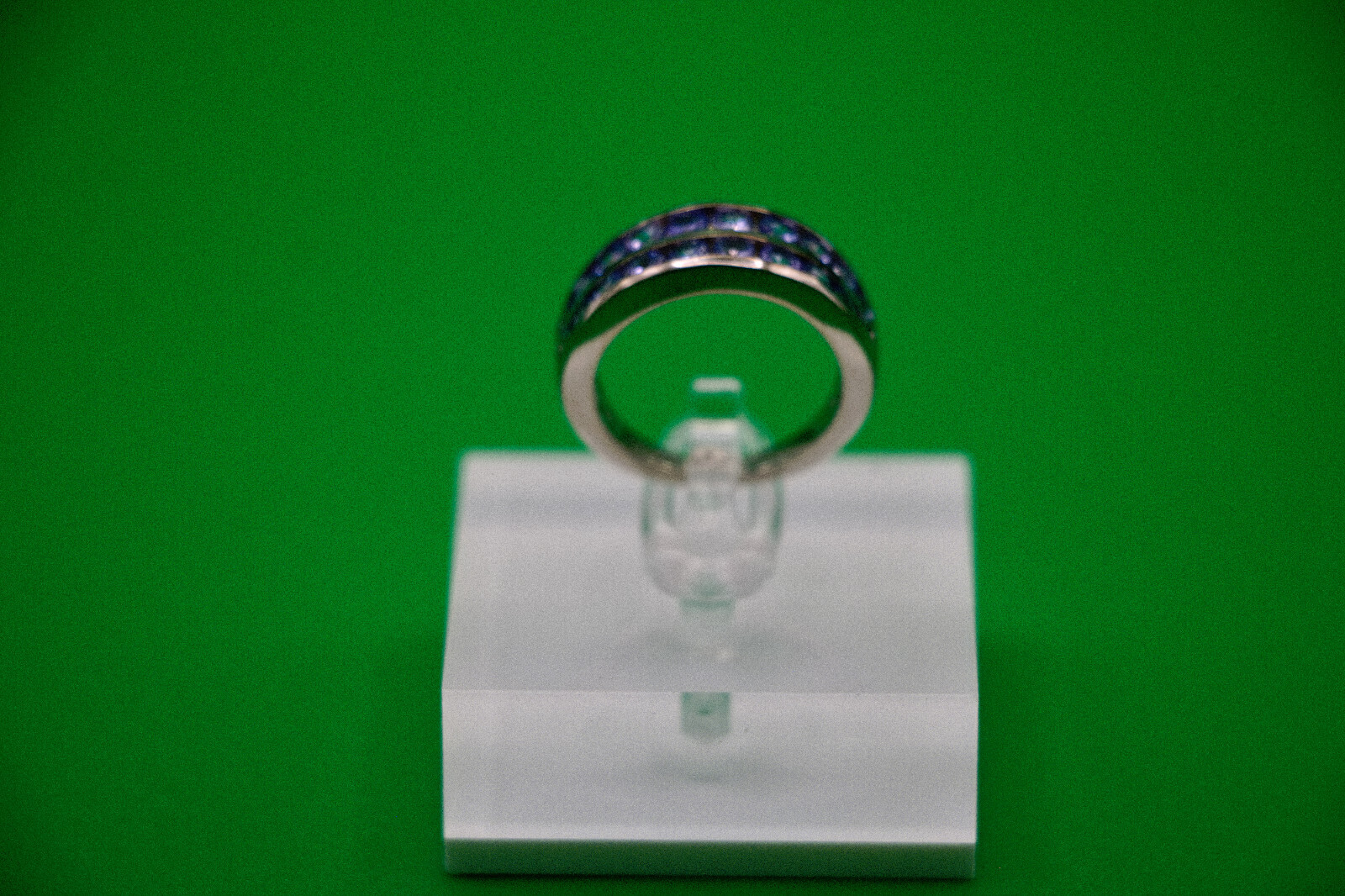 Tanzanite Half Eternity Band Ring in Platinum Over Sterling Silver 1.90 ctw Sz 6