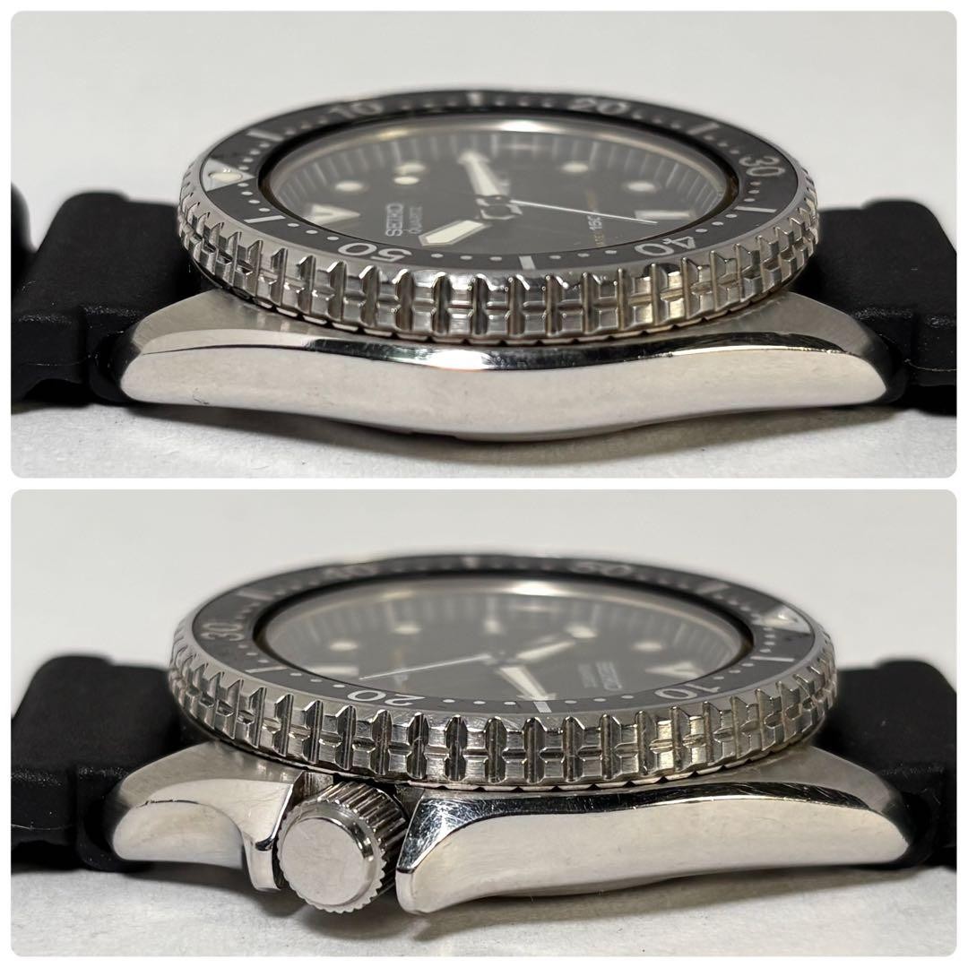 SEIKO 6458-6000 Diver 150m Quartz Watch Black 1983 New Battery Strap