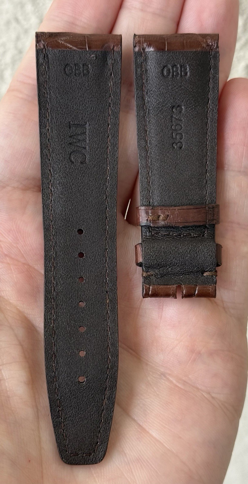 IWC 21mm x 18mm Brown Alligator Watch Strap Band Small 35673 New Authentic OEM