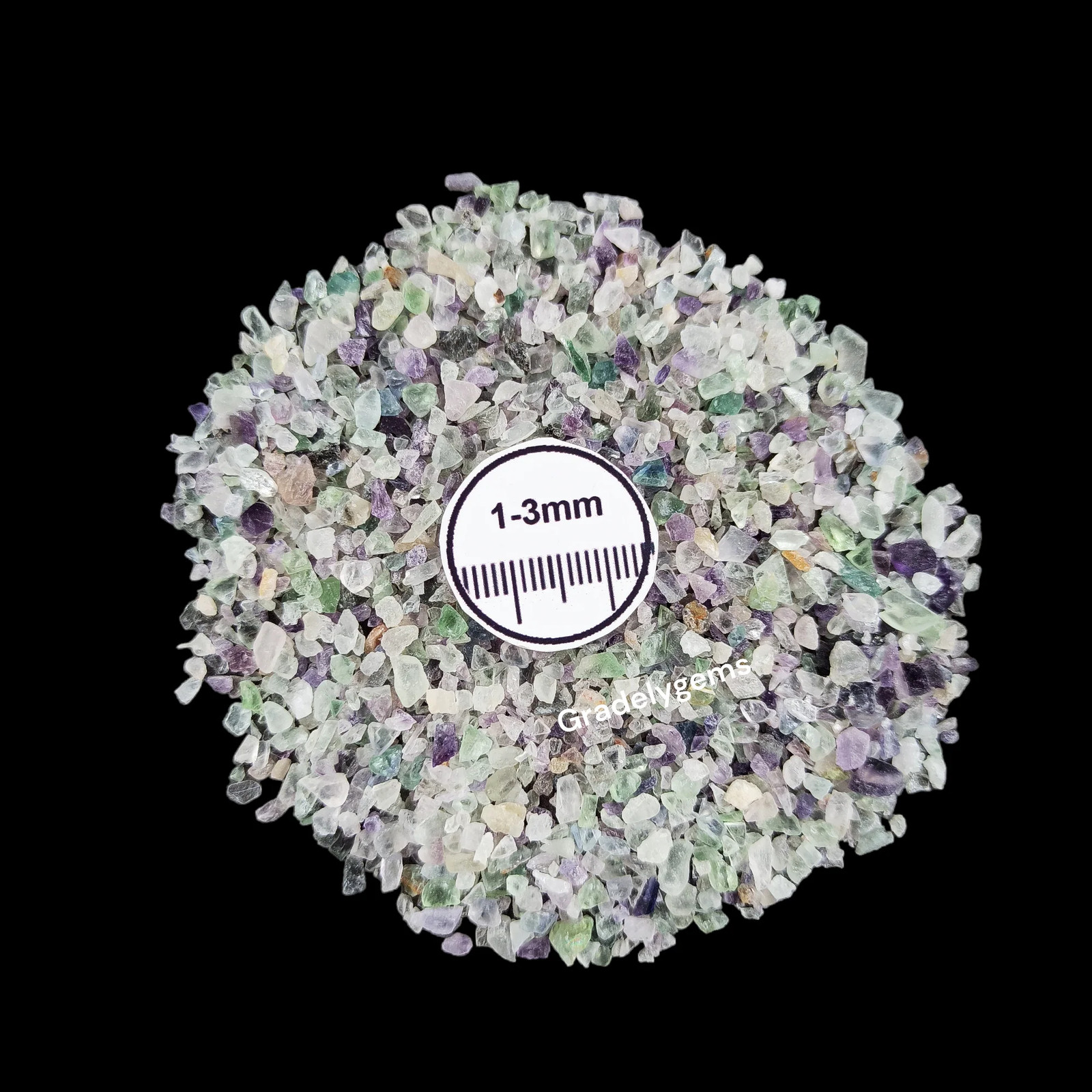 Fluorite 1-3mm Gemstone Granules for Craft Bottles Inlay