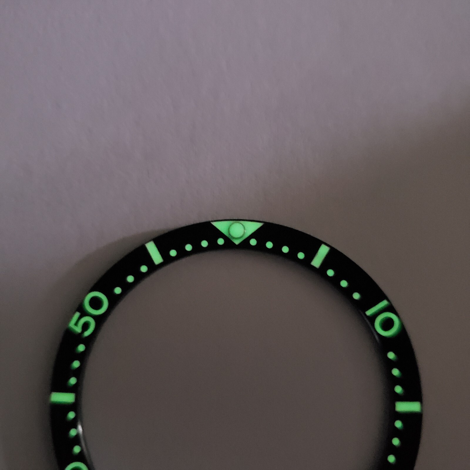 BLACK CERAMIC 38mm FULL LUME FLAT BEZEL INSERT for SEIKO With Pip