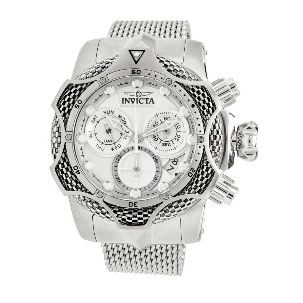 Invicta Men’s 52mm Venom Chain Quartz Chronograph Stainless Steel Bracelet Watch