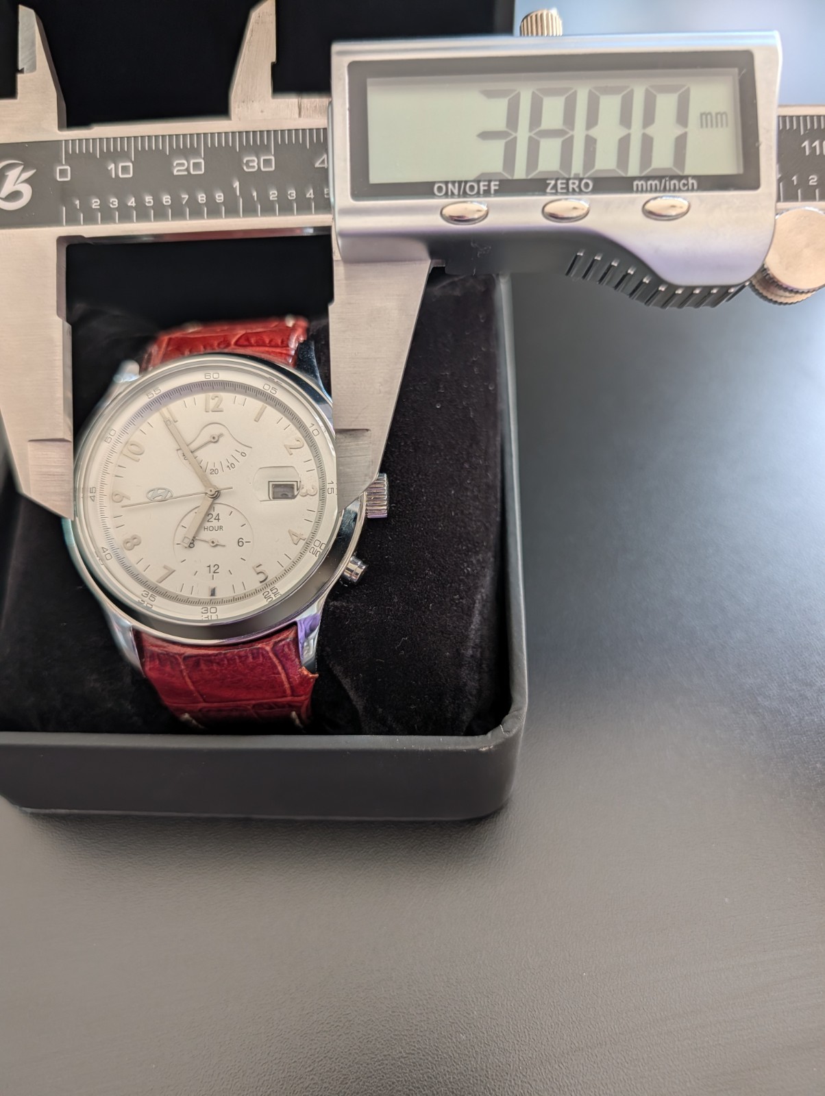 Hyundai Automatic Mechanical Watch Power Reserve Date 10ATM Exhibition Back Box