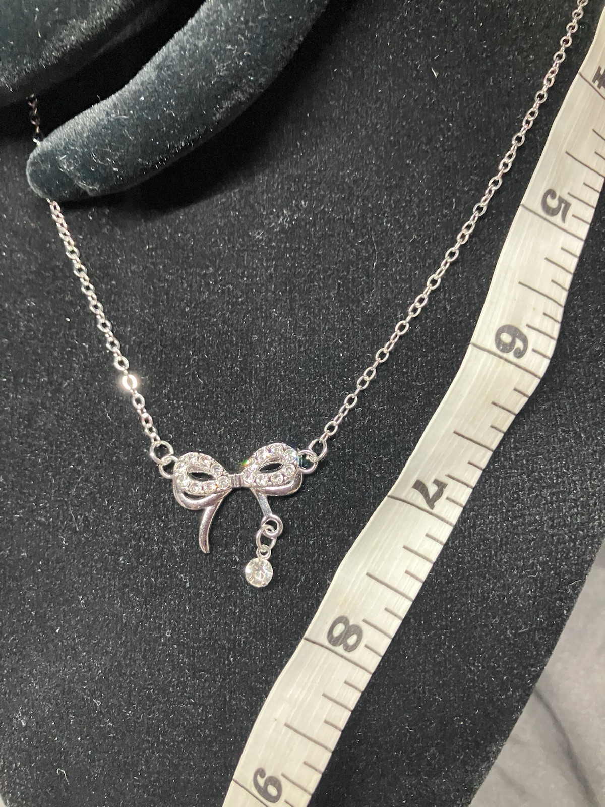 Womens stainless steel cz double bow necklace with infinity cz anklet/bracelet