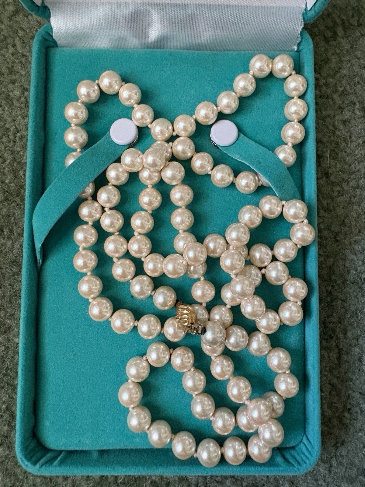 Vintage Opera Length 7mm EternaGold Pearls 34” In Box