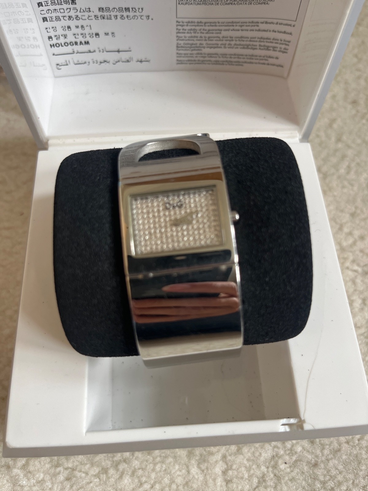 Ladies Dolce & Gabbana bangle bracelet watch diamond detail
