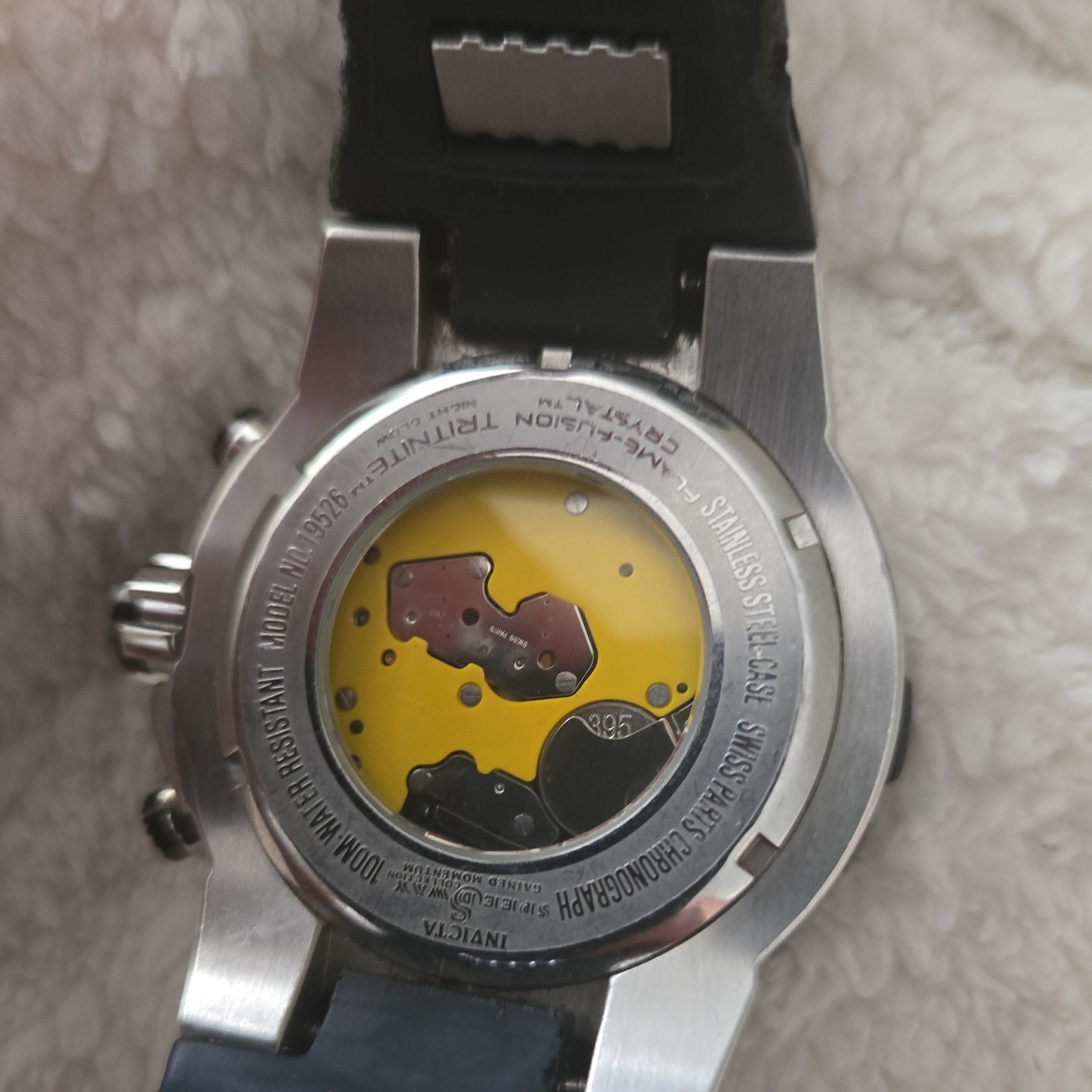 Invicta S1 Rally 52mm Quartz Chronograph Black Dial 100m Silver SS Rubber