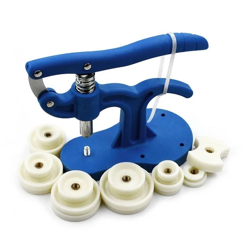 Watch Case Press Tool Set Crystal Back Closer Watchmaker Repair Kit with 12 Plas