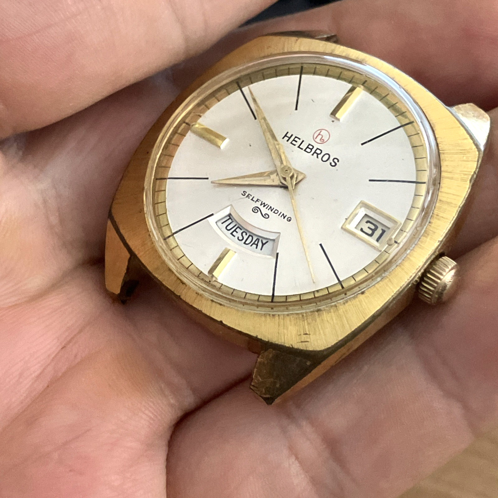 Vintage Helbros Day Date Calendar Automatic Men’s Watch