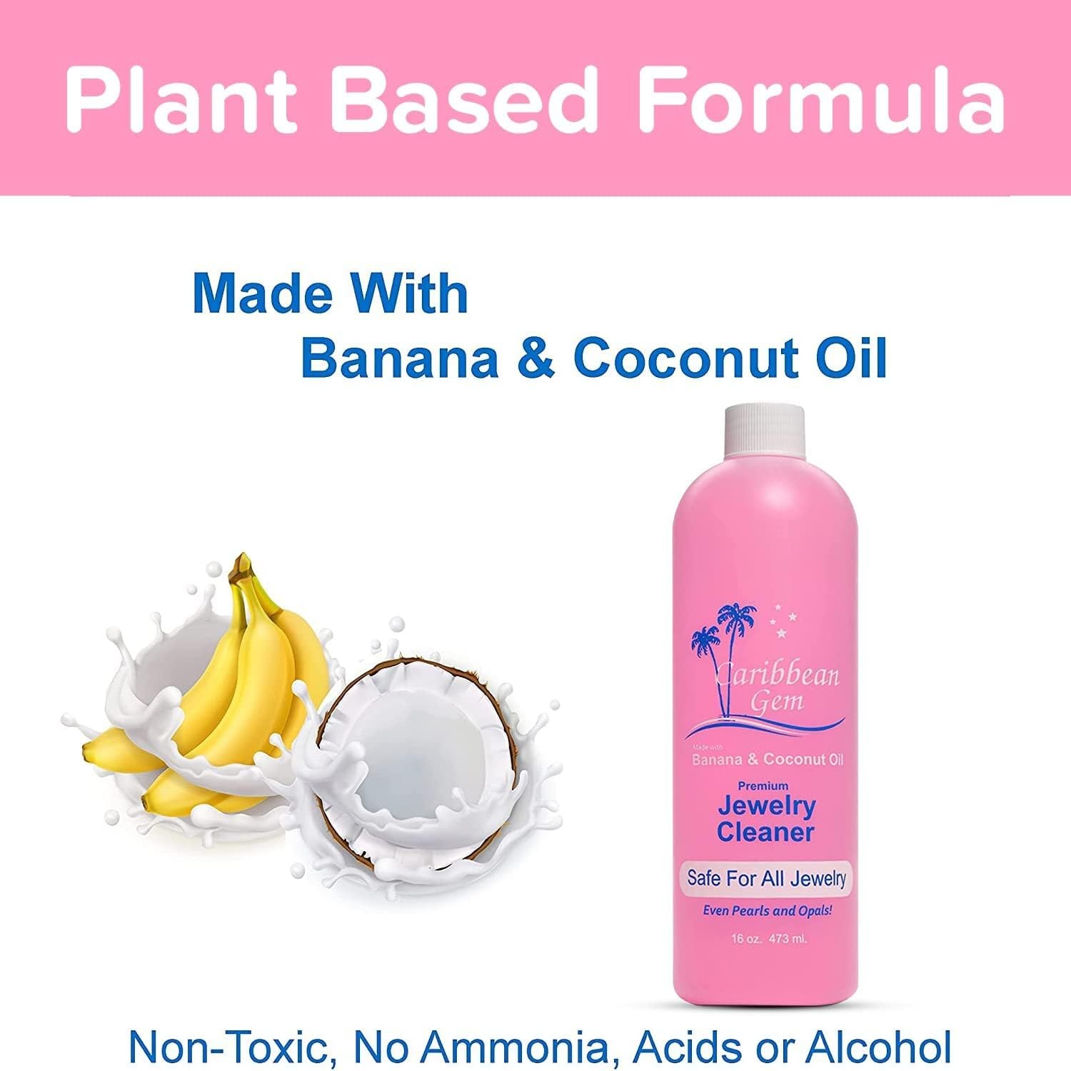 Caribbean Gem USA All Natural Banana & 16 Fl Oz (Pack of 1), 16oz Bottle