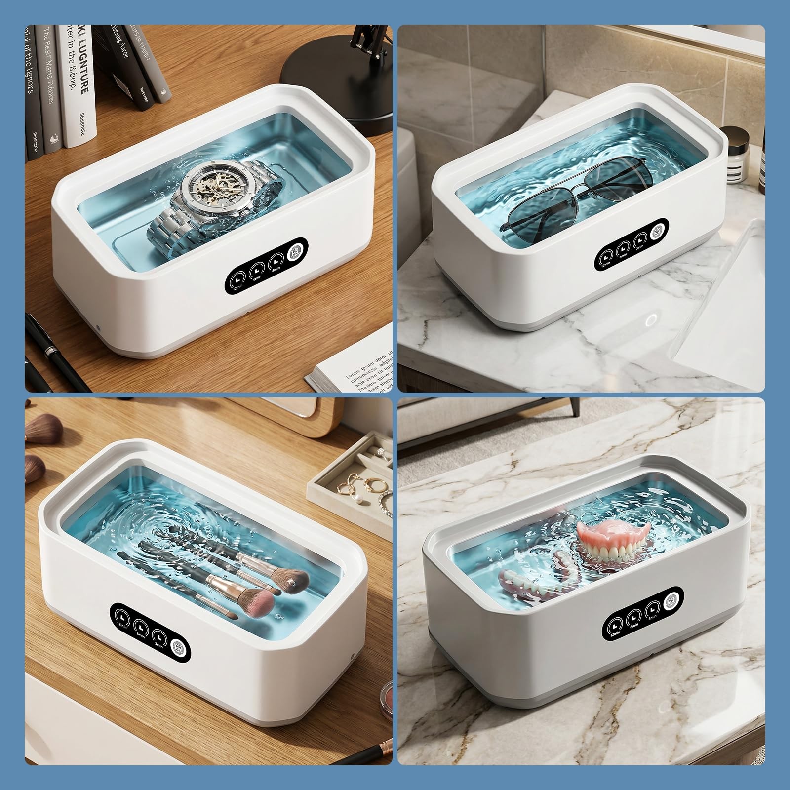 Ultrasonic Cleaner, 49KHz Professional Ultrasonic Cleaning Machine, 650ml Tan…